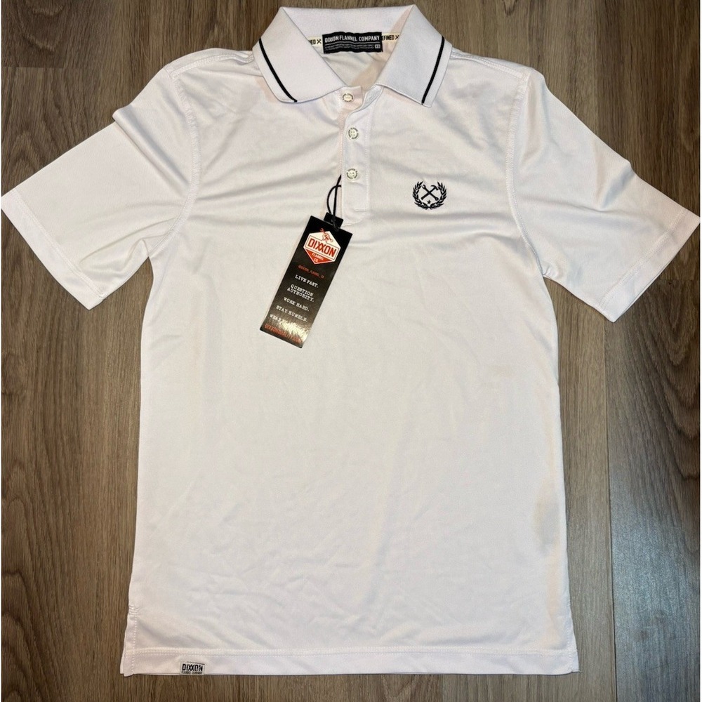 Dixxon Flannel Co Polo Shirt Mens White G-Sport Performance‎ Golf Casual NWT XS